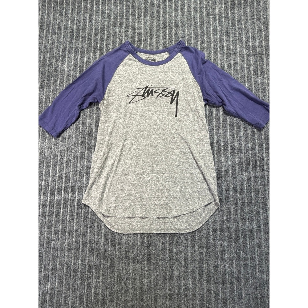 Stussy Raglan Baseball Tee Womens Small 3/4 Sleeve Streetwear Urban Gorpcore